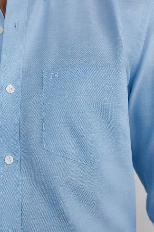 Pedro del Hierro Plain non-iron Oxford shirt Blue