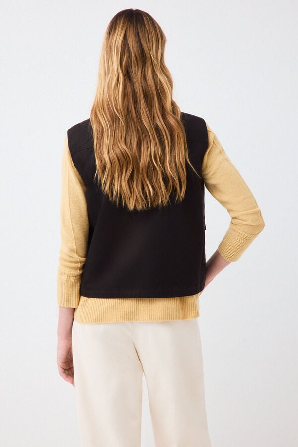 Pedro del Hierro Waxed short gilet Brown