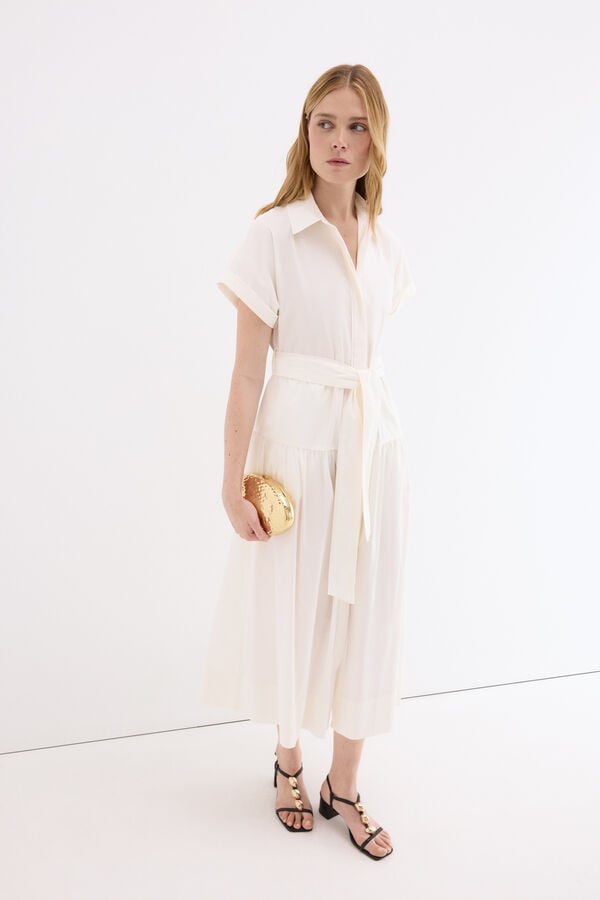 Pedro del Hierro Poplin shirt dress Brown