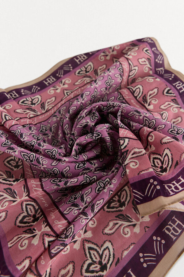 Pedro del Hierro Pañuelo bandana con estampado floral Morado