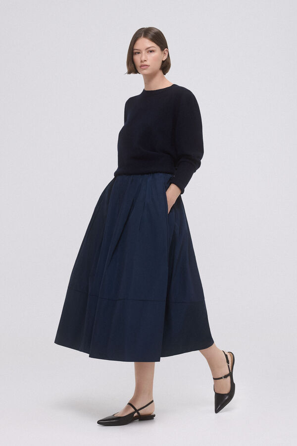 Pedro del Hierro Taffeta midi skirt Blue