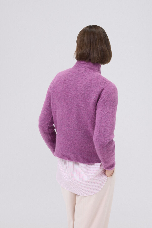 Pedro del Hierro Cropped jersey with cross-knit detail Pink