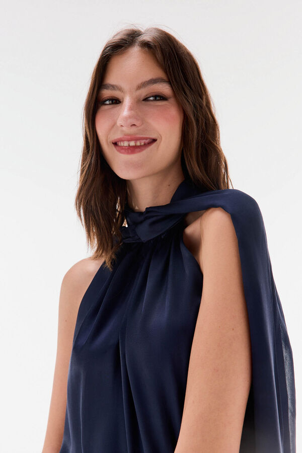 TFP by Tamara Falcó Top com laçada liso Azul
