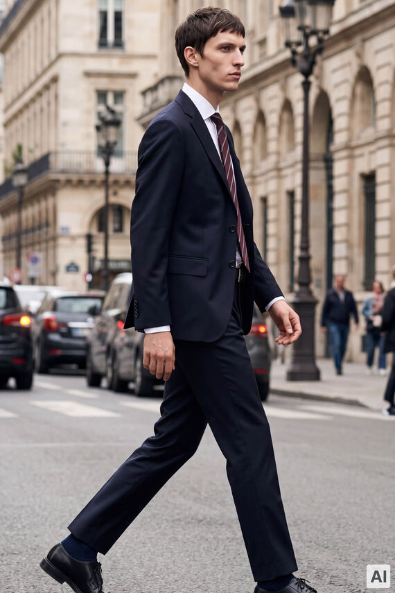 Pantalón traje coordinado tailored estructura azul