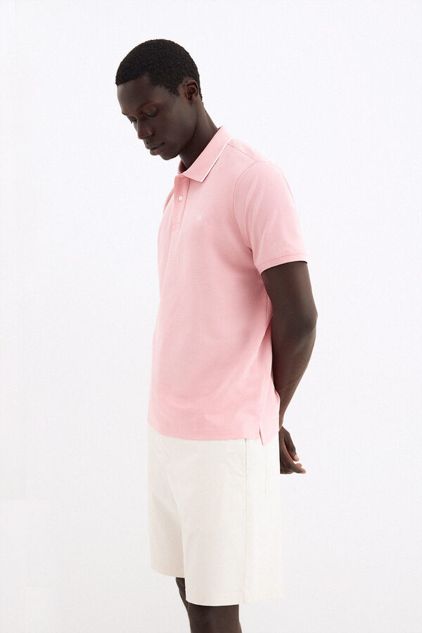 Pedro del Hierro Basic pique polo shirt Coral
