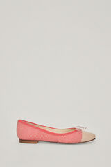 Pedro del Hierro Textile ballet flat with leather toe Coral