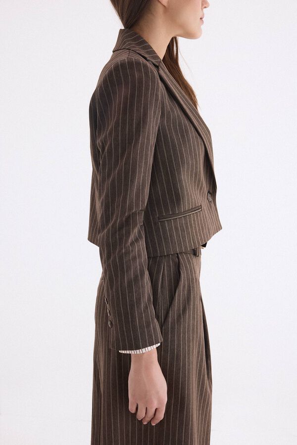 Pedro del Hierro Striped blazer Brown