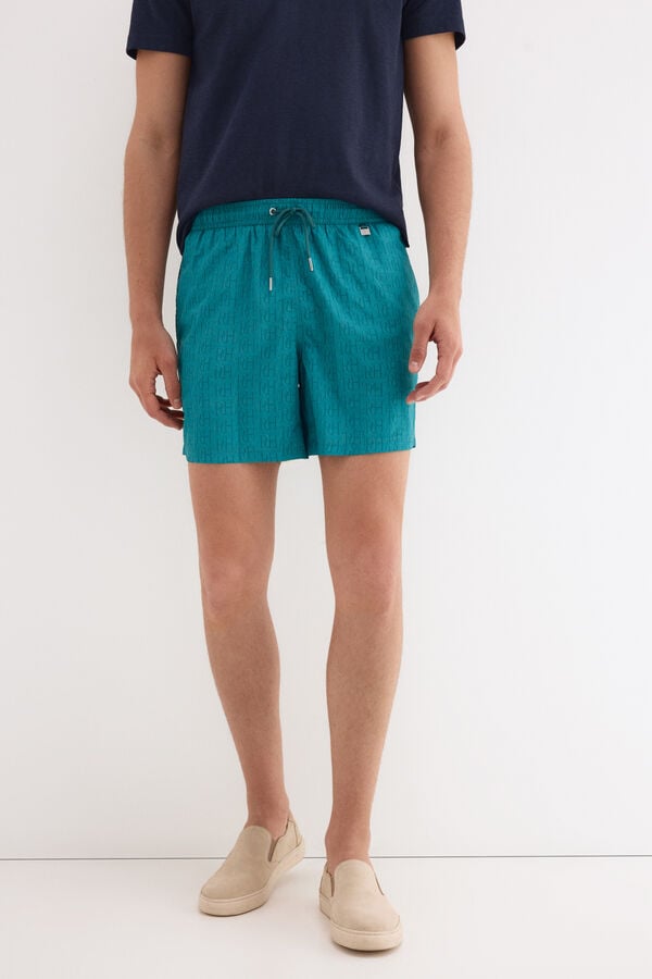 Pedro del Hierro Printed medium logo swimwear Green