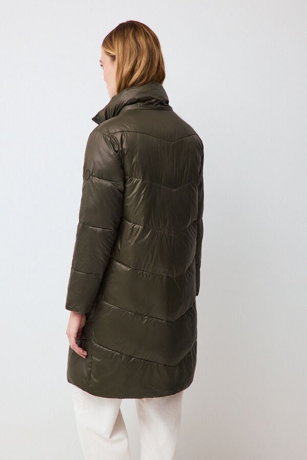 Pedro del Hierro Long parka with fur hood Green