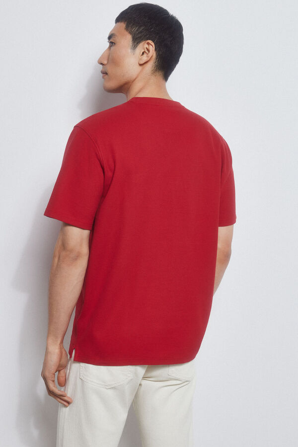 Pedro del Hierro Camiseta piqué con bolsillo Rojo
