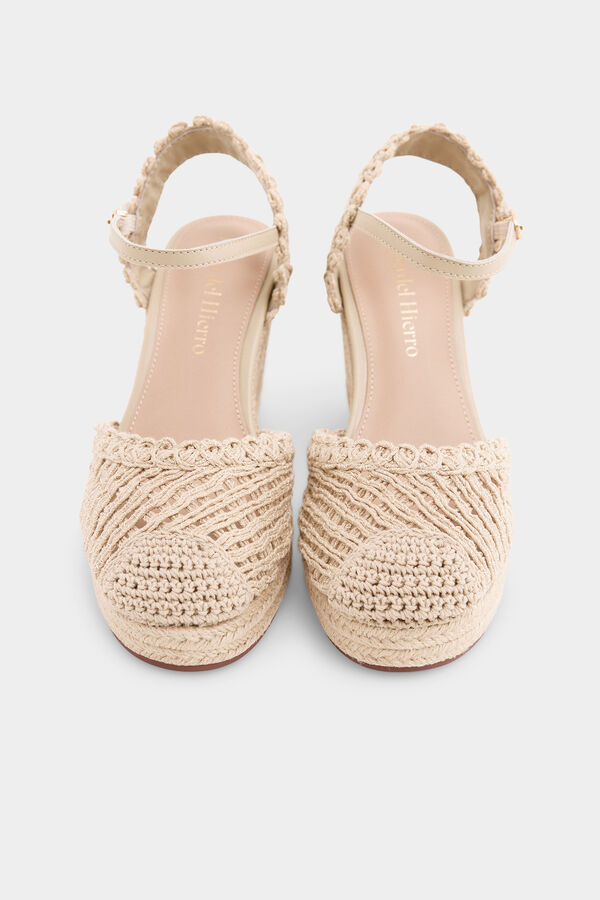 Pedro del Hierro Braided wedge espadrille Ecru