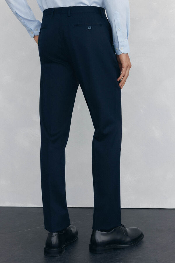 Pedro del Hierro Blue back tailored fit structured trousers Blue