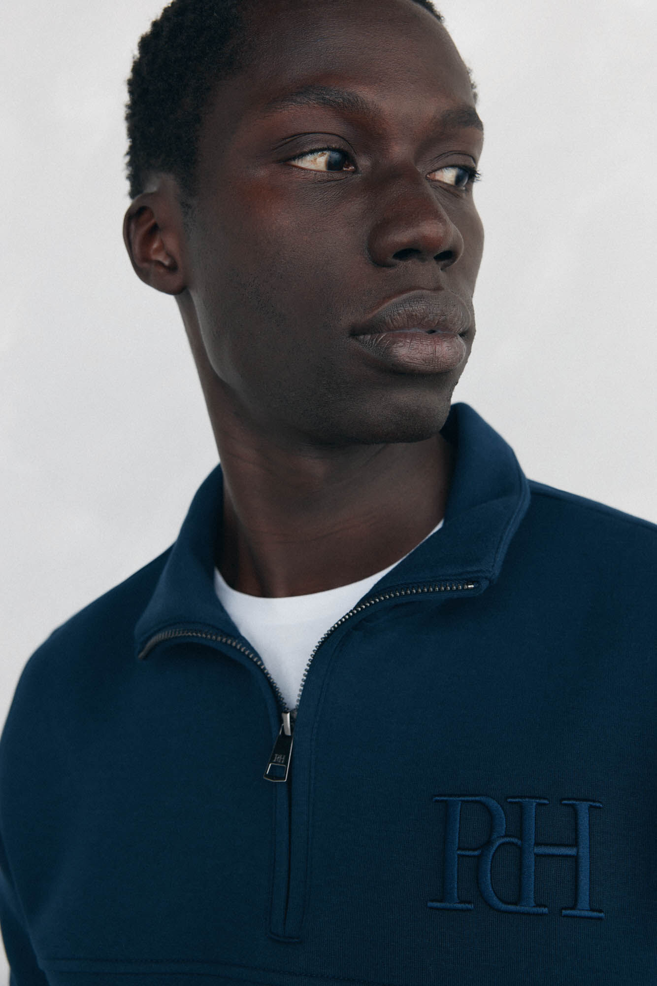 Pedro del Hierro Technical fabric zip-neck sweatshirt