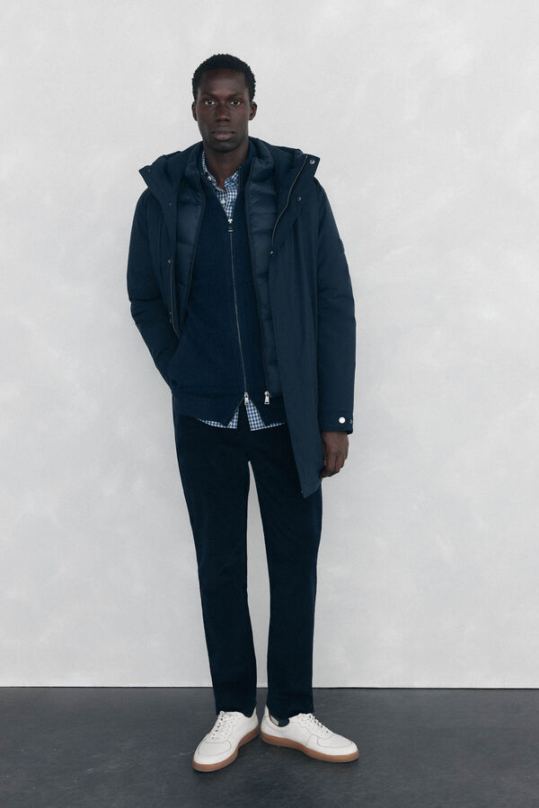 Pedro del Hierro Premium Christmas cotton cardigan with zip fastening fastening Blue