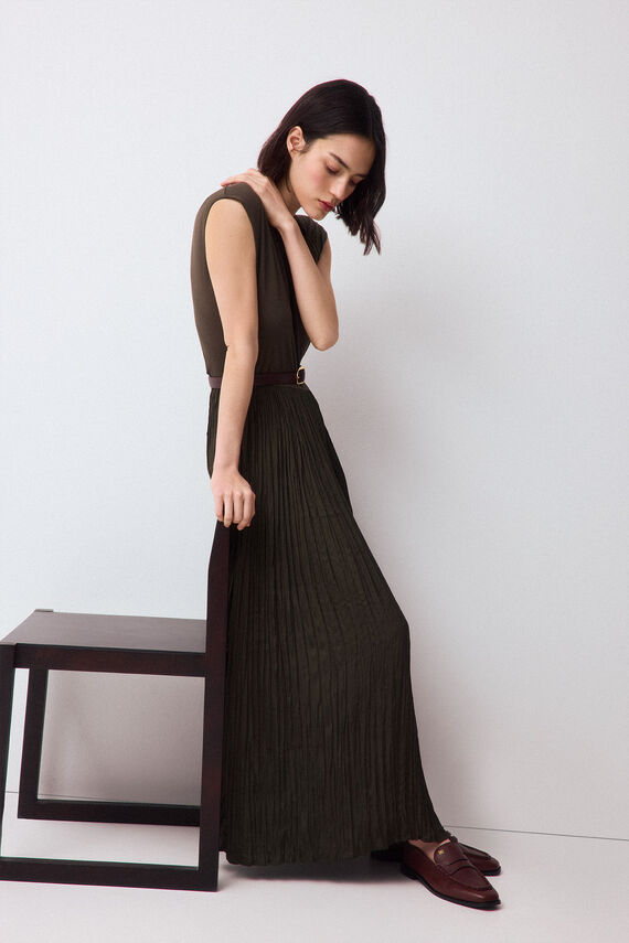 Vestido combinado detalle nudo