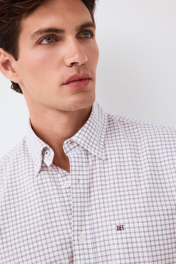 Pedro del Hierro Plaid shirt Burgundy