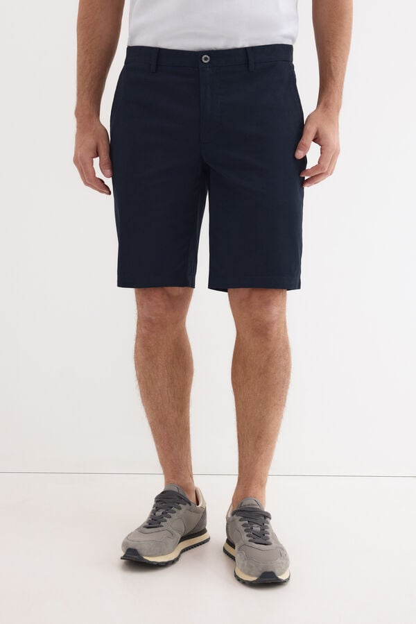 Pedro del Hierro Basic regular Bermuda shorts Blue