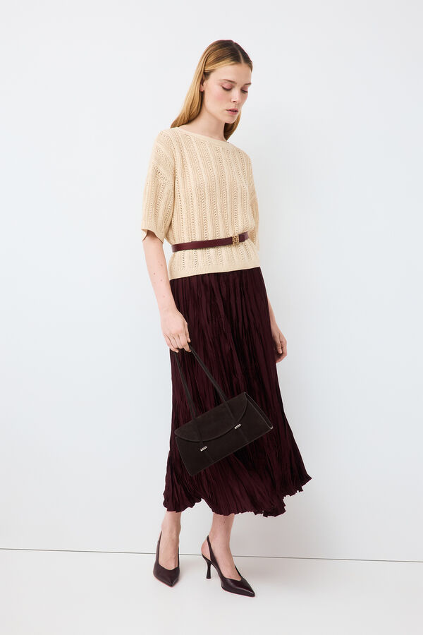 Pedro del Hierro Mini openwork cross-knit jumper Ecru