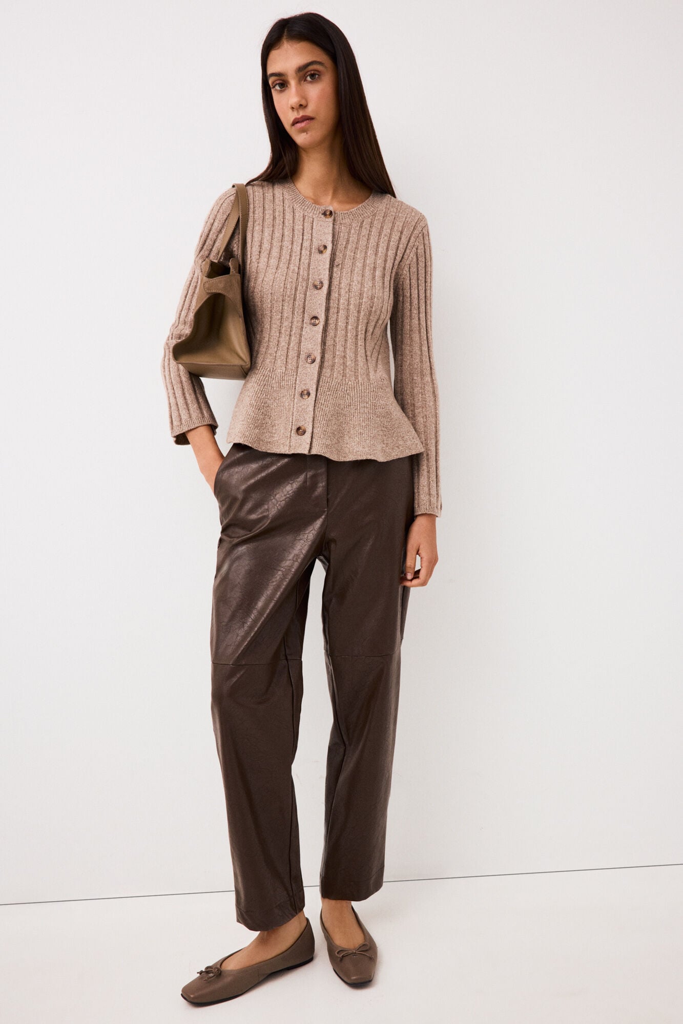 Pedro del Hierro Faux leather trousers