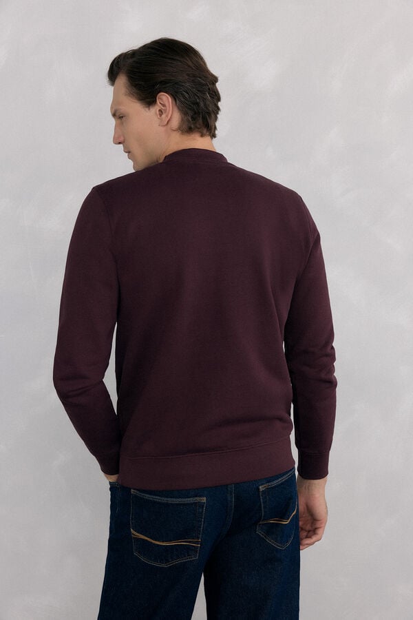 Pedro del Hierro Sweatshirt logo crew neck Burgundy