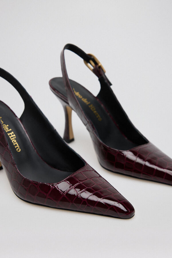 Pedro del Hierro Crocodile slingback heel shoe Purple