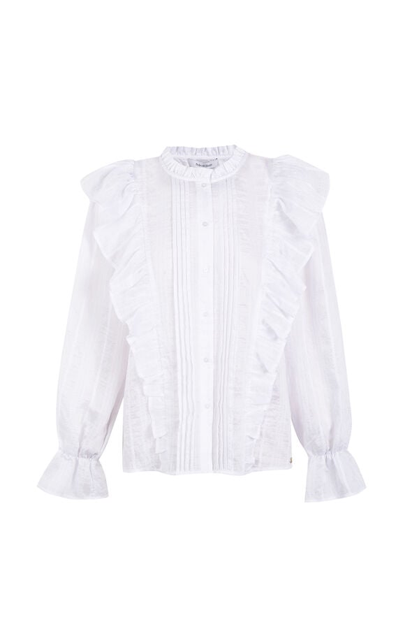 Pedro del Hierro Fluid ruffle blouse White