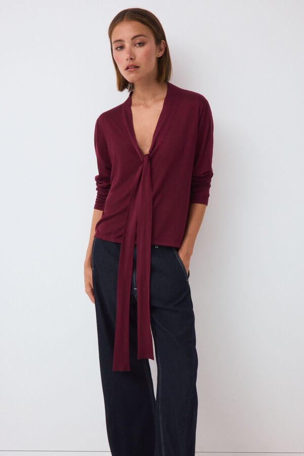 Pedro del Hierro Long sleeve tie jumper Pink