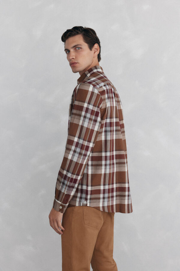 Pedro del Hierro Soft checkered twill Burgundy