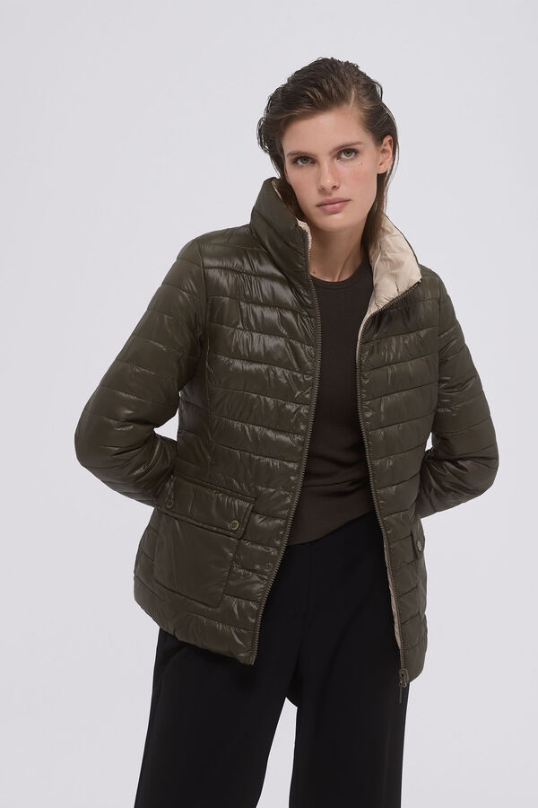 Pedro del Hierro Chaqueta acolchada reversible lisa Verde