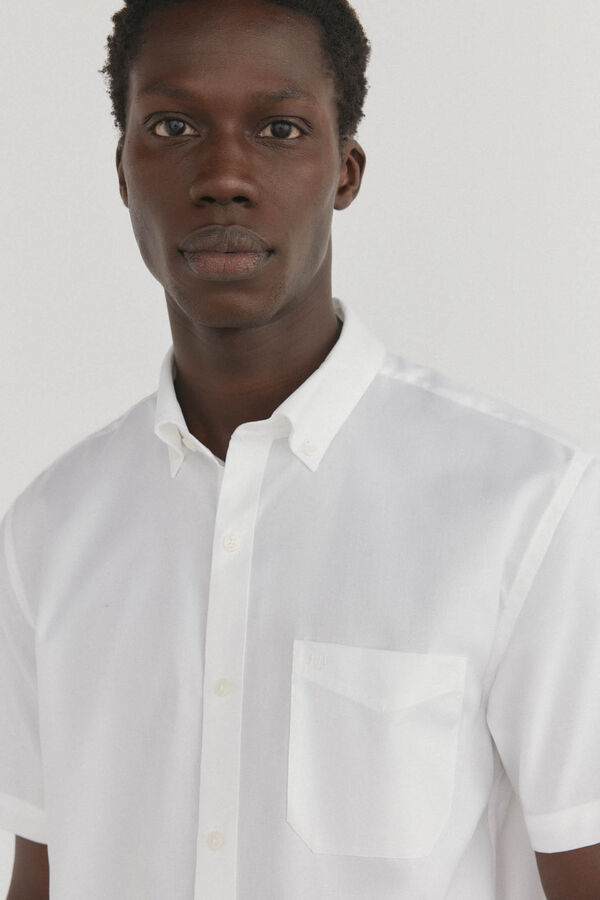 Pedro del Hierro Camisa de manga curta que não precisa passar Branco