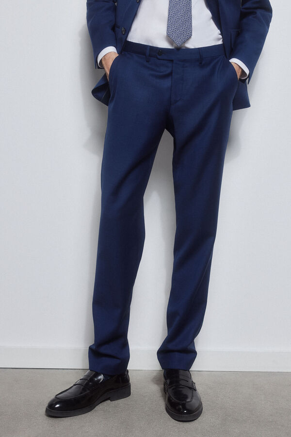 Pedro del Hierro Blue slim fit bi-stretch trousers Blue