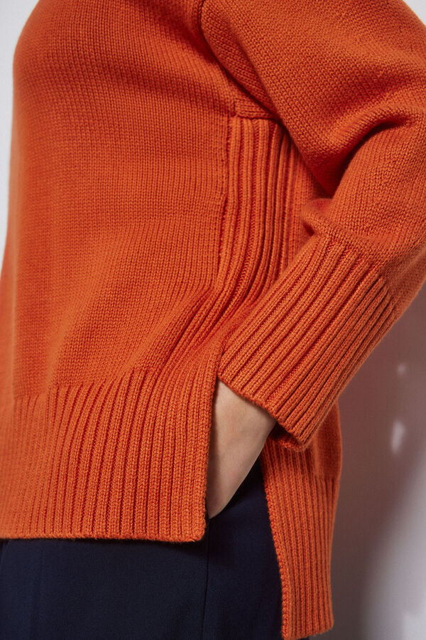 Pedro del Hierro Two-tone striped oversize jumper Orange