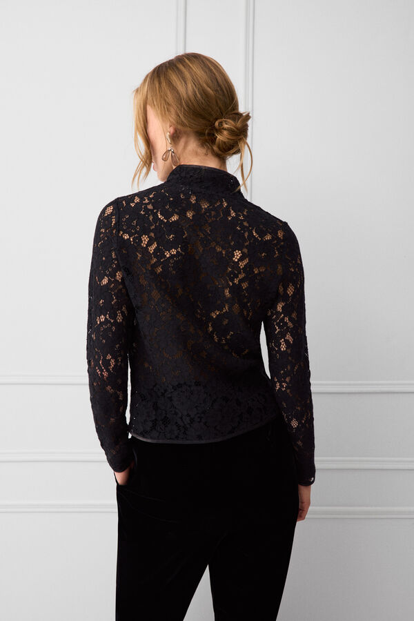 TFP by Tamara Falc&oacute; Oriental lace blouse Black