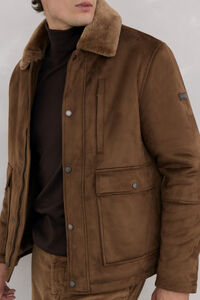 Pedro del Hierro Double-sided faux shearling jacket