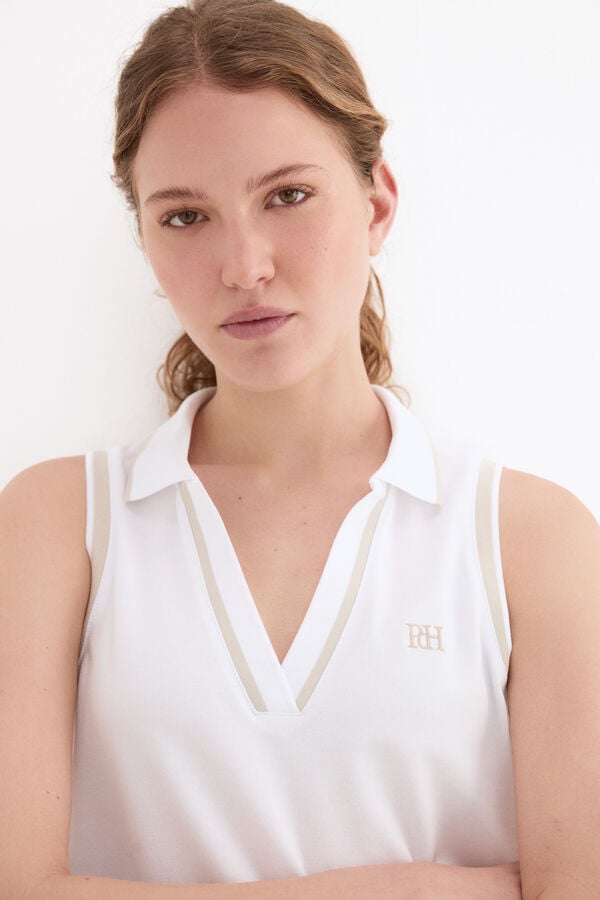 Pedro del Hierro Sleeveless polo shirt White