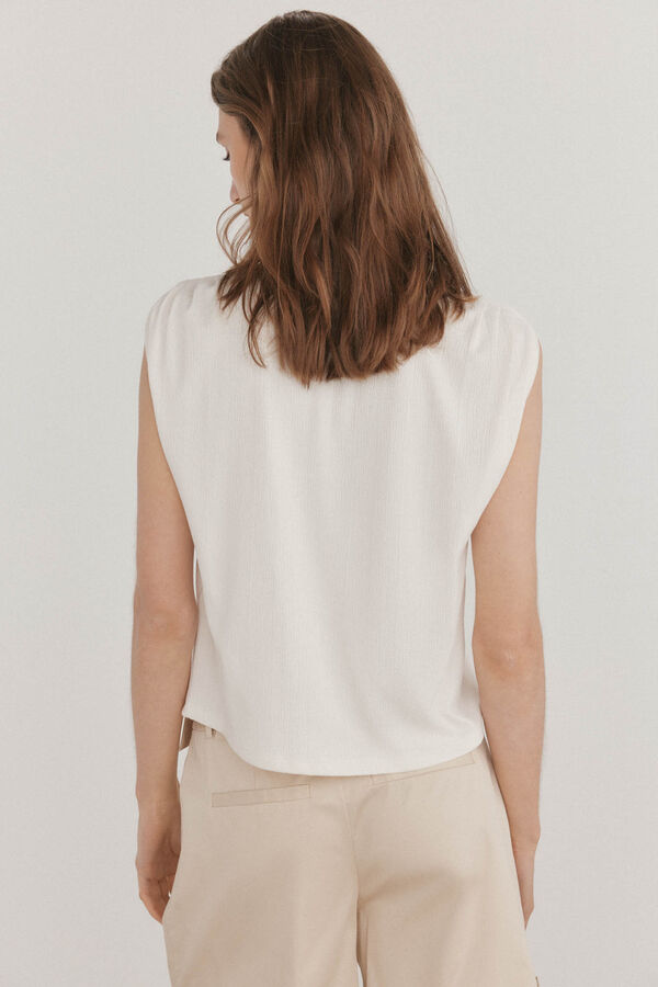 Pedro del Hierro Structured sleeves t-shirt Ecru