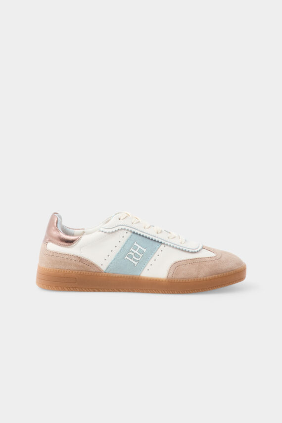 Zapatilla piel combinada