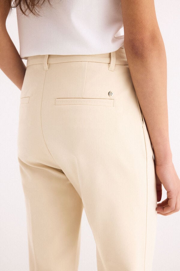 Pedro del Hierro Pantalones straight classic Beige