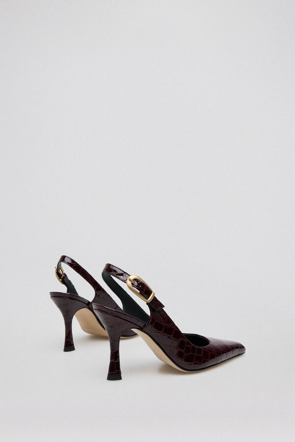 Pedro del Hierro Crocodile slingback heel shoe Purple