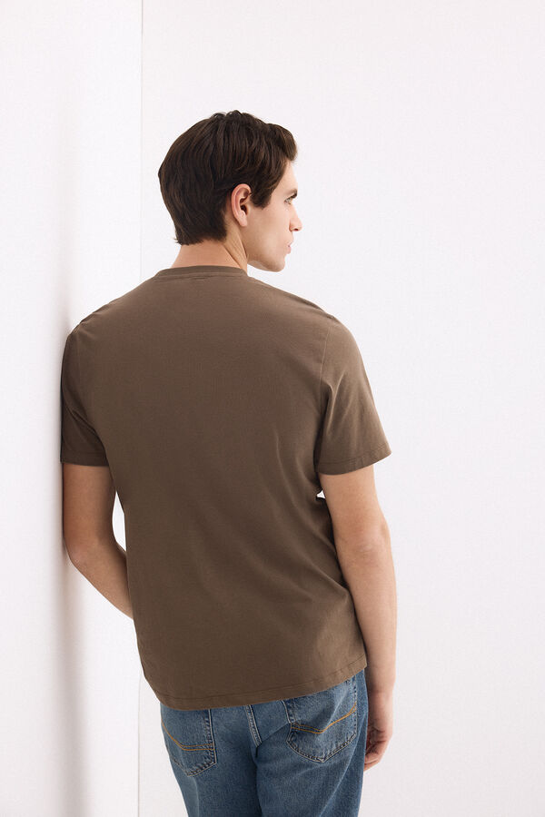 Pedro del Hierro Basic logo T-shirt Brown