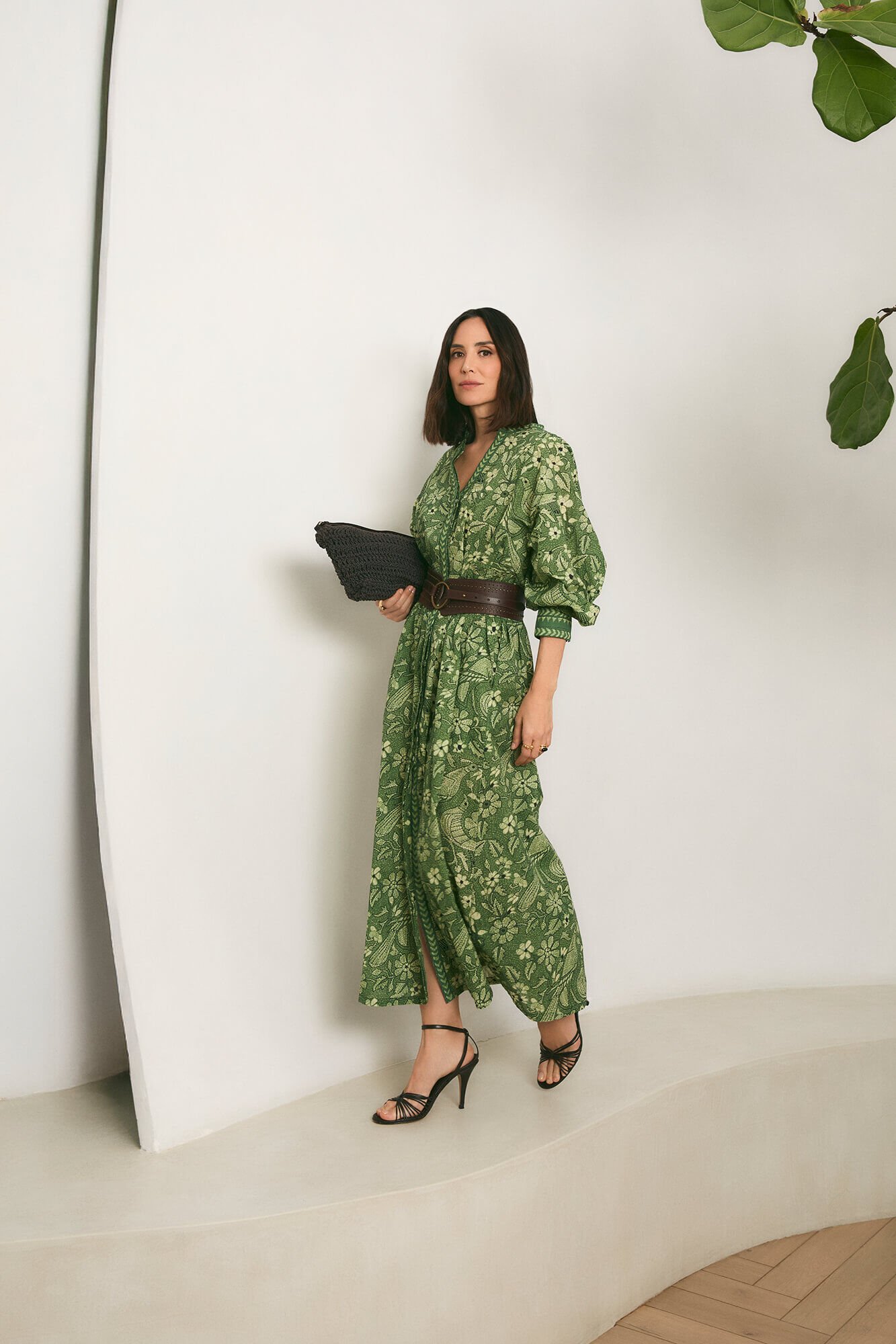 TFP by Tamara Falc&oacute; Vestido estampado con cenefa