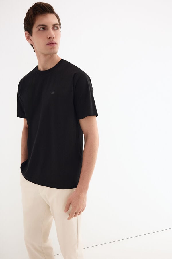 Pedro del Hierro Mercerized T-shirt Black