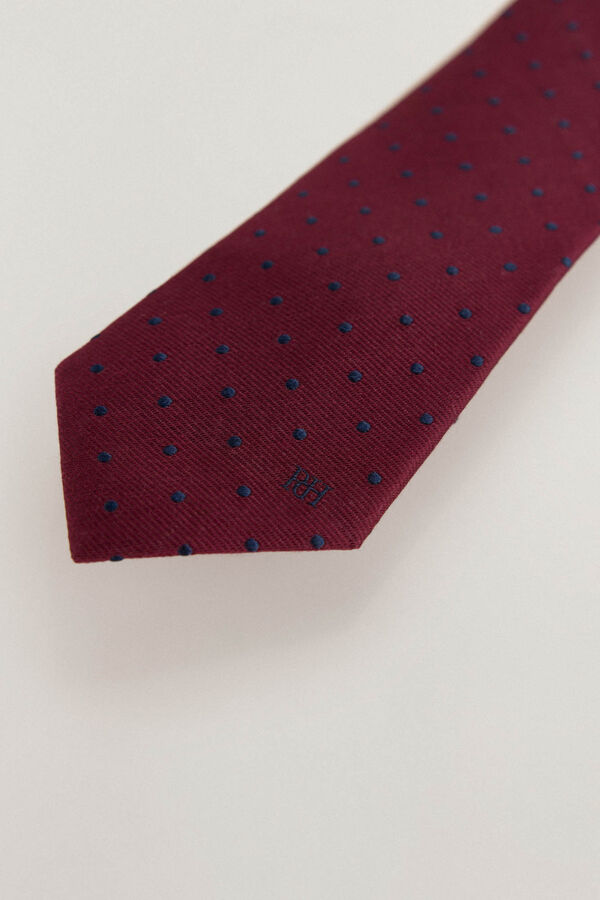 Pedro del Hierro Natural silk tie Burgundy