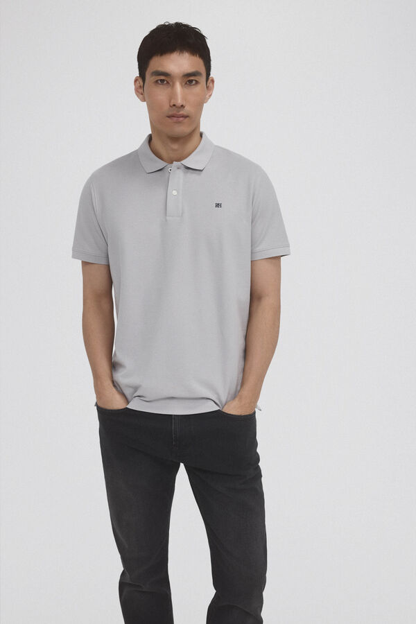 Pedro del Hierro Basic piqué polo shirt Grey