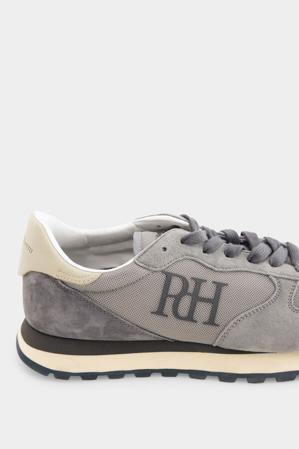 Pedro del Hierro Leather and textile sneaker Grey