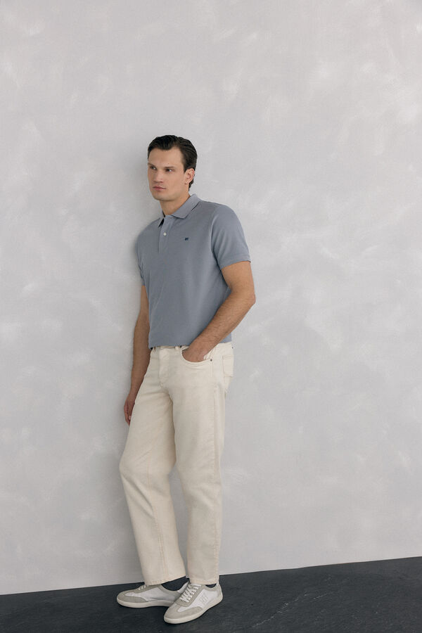 Pedro del Hierro Basic piqué polo shirt Grey