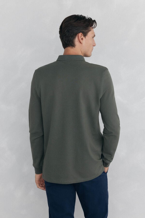 Pedro del Hierro Essential long-sleeved polo shirt Green