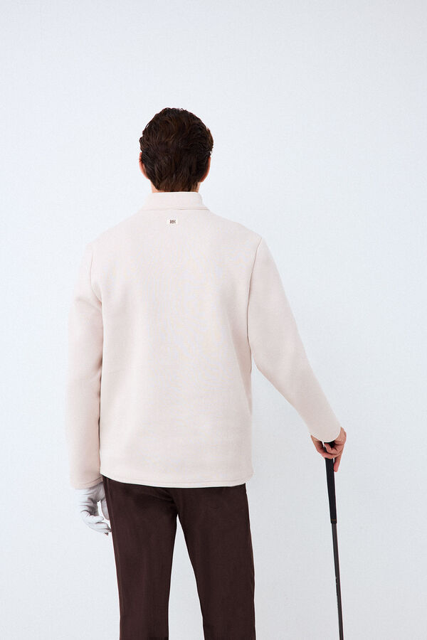Pedro del Hierro Sweatshirt t&eacute;cnica de golfe gola camionista Beige