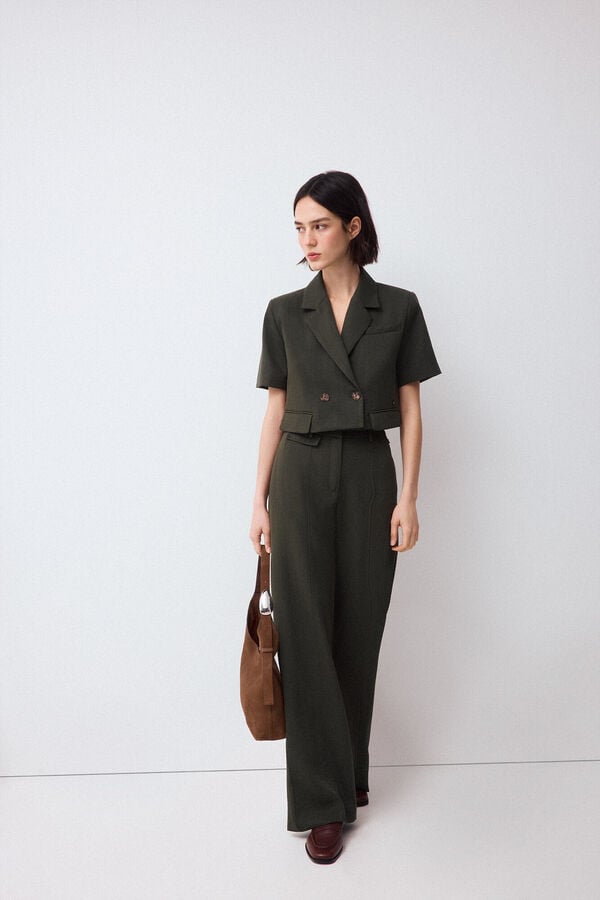 Pedro del Hierro Crop blazer Green