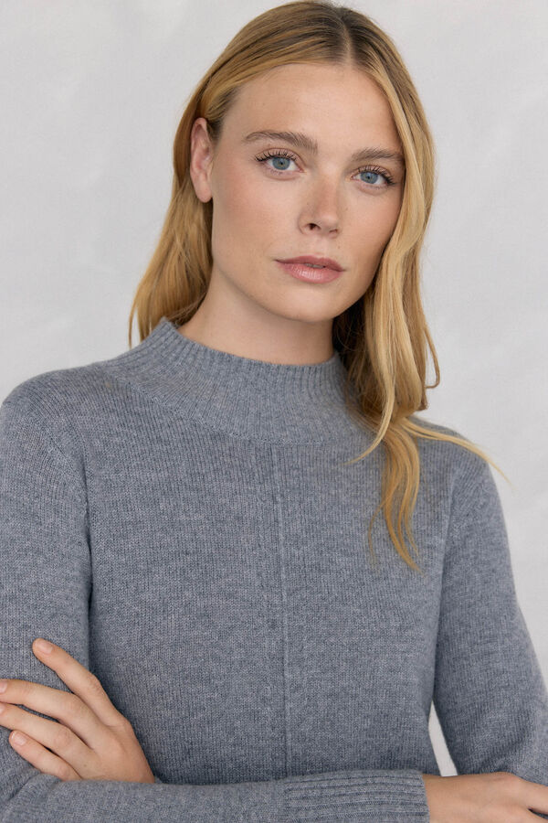 Pedro del Hierro jersey-knit dress with central seam in wool Grey